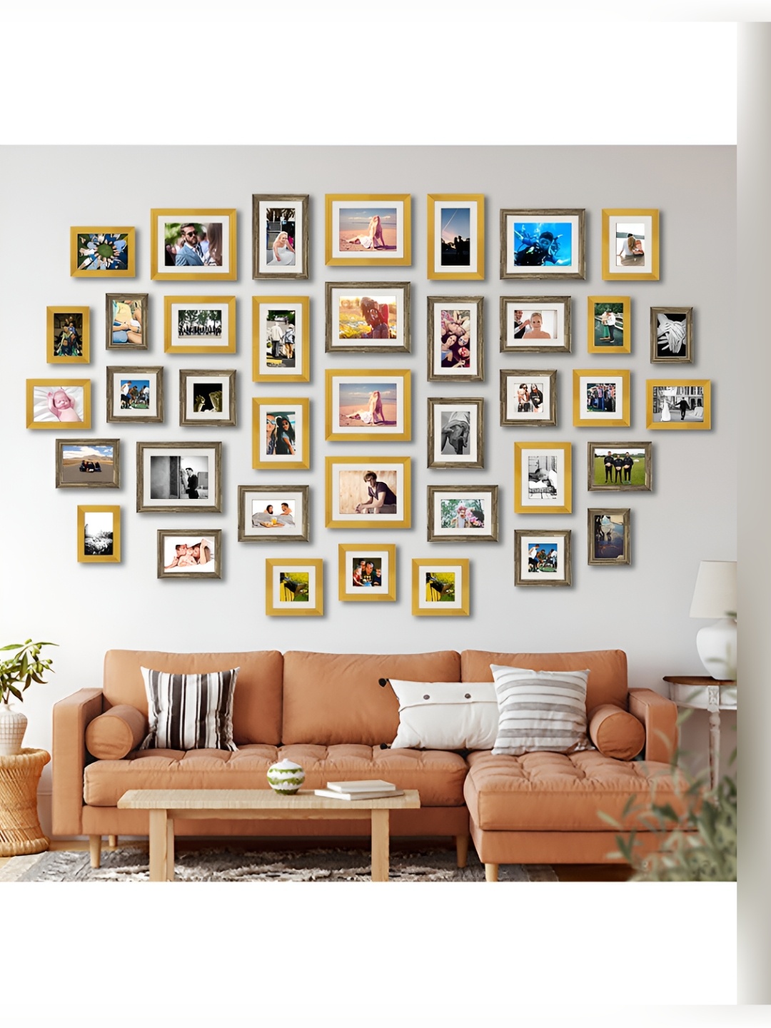 

ArtzFolio Beige & Grey 39 Pieces Wooden Wall Photo Frames