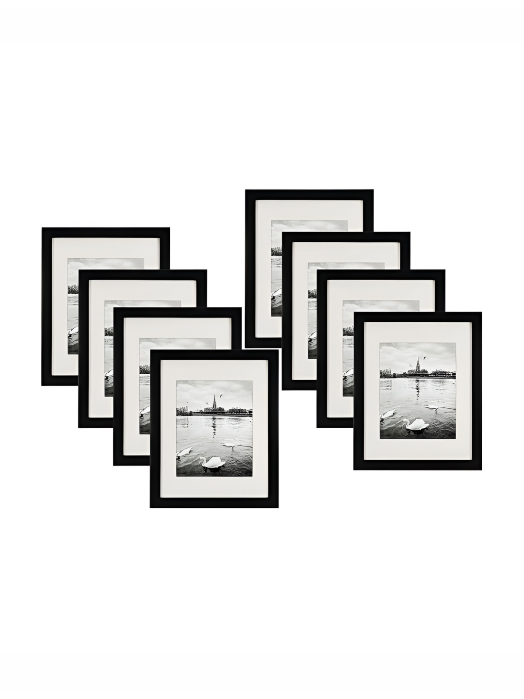 

ArtzFolio Black 8Pcs Wooden Wall Photo Frames