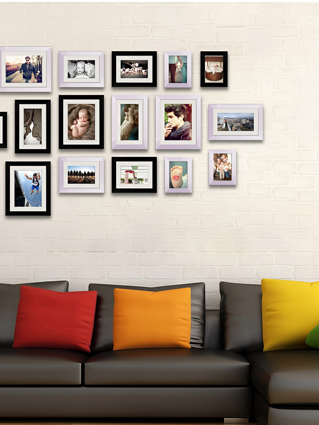 

ArtzFolio Black & White 18 Pieces Wooden Wall Photo Frames