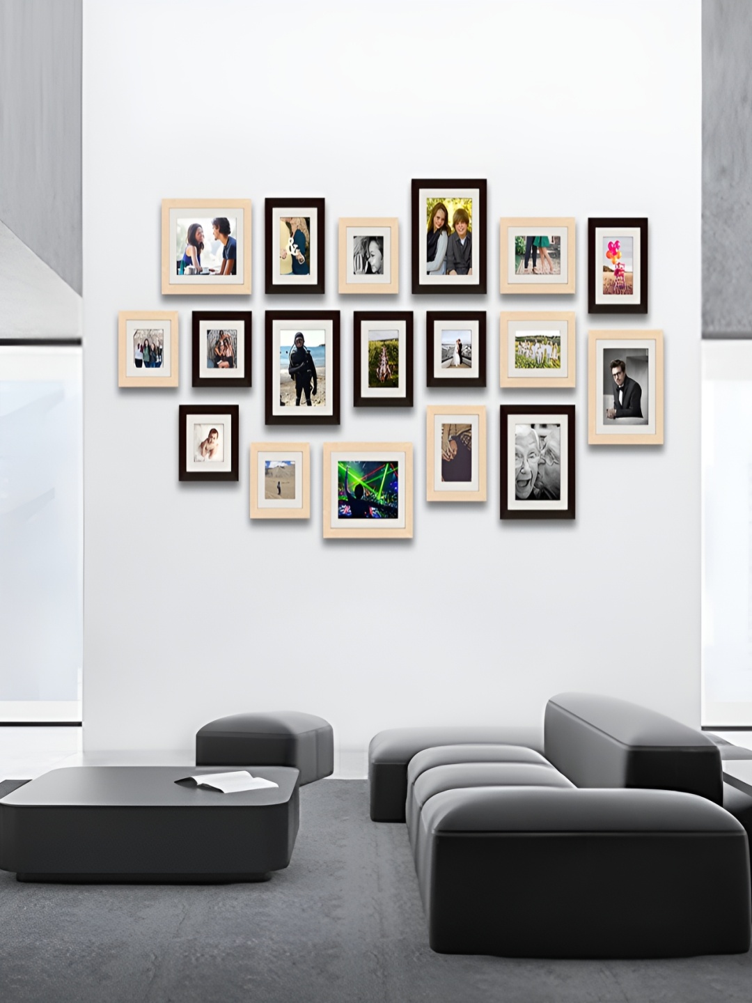 

ArtzFolio Black & Beige 18 Pieces Wooden Wall Photo Frames