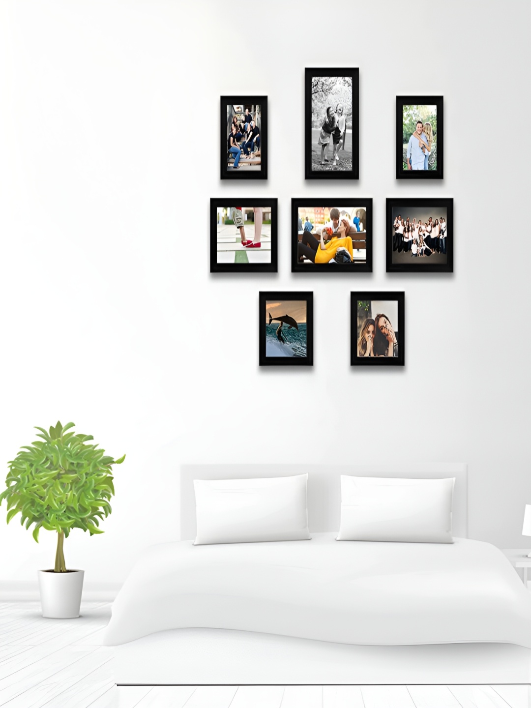 

ArtzFolio Black 8 Pieces Wooden Wall Photo Frames