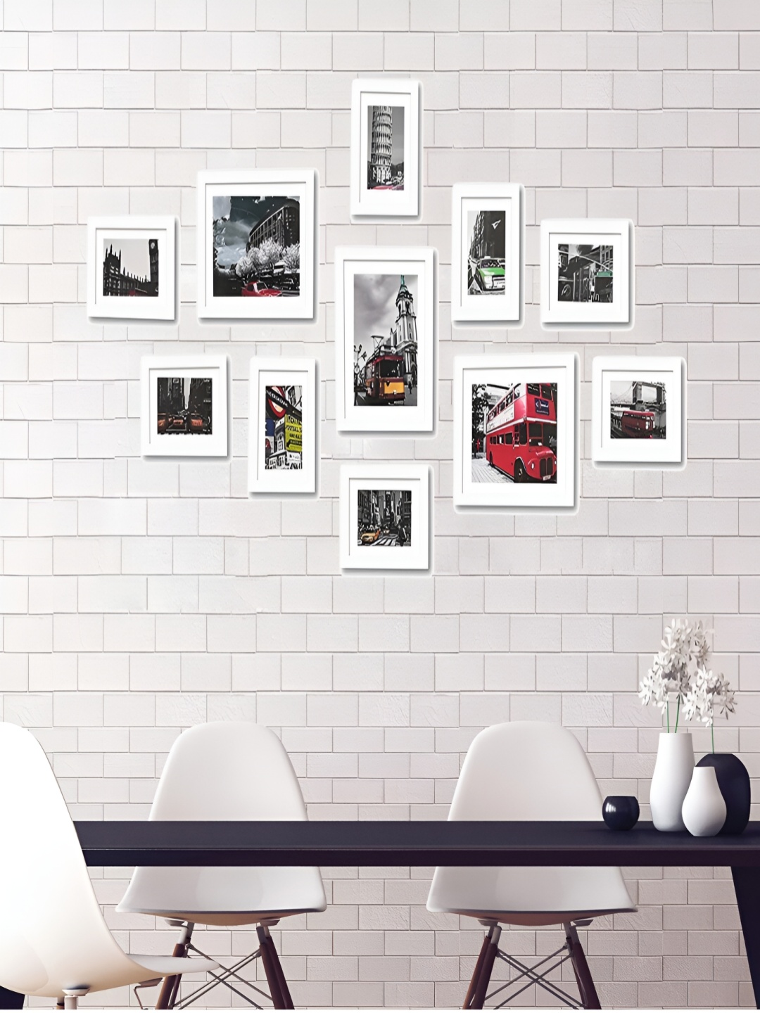 

ArtzFolio White 11Pcs Wooden Wall Photo Frames