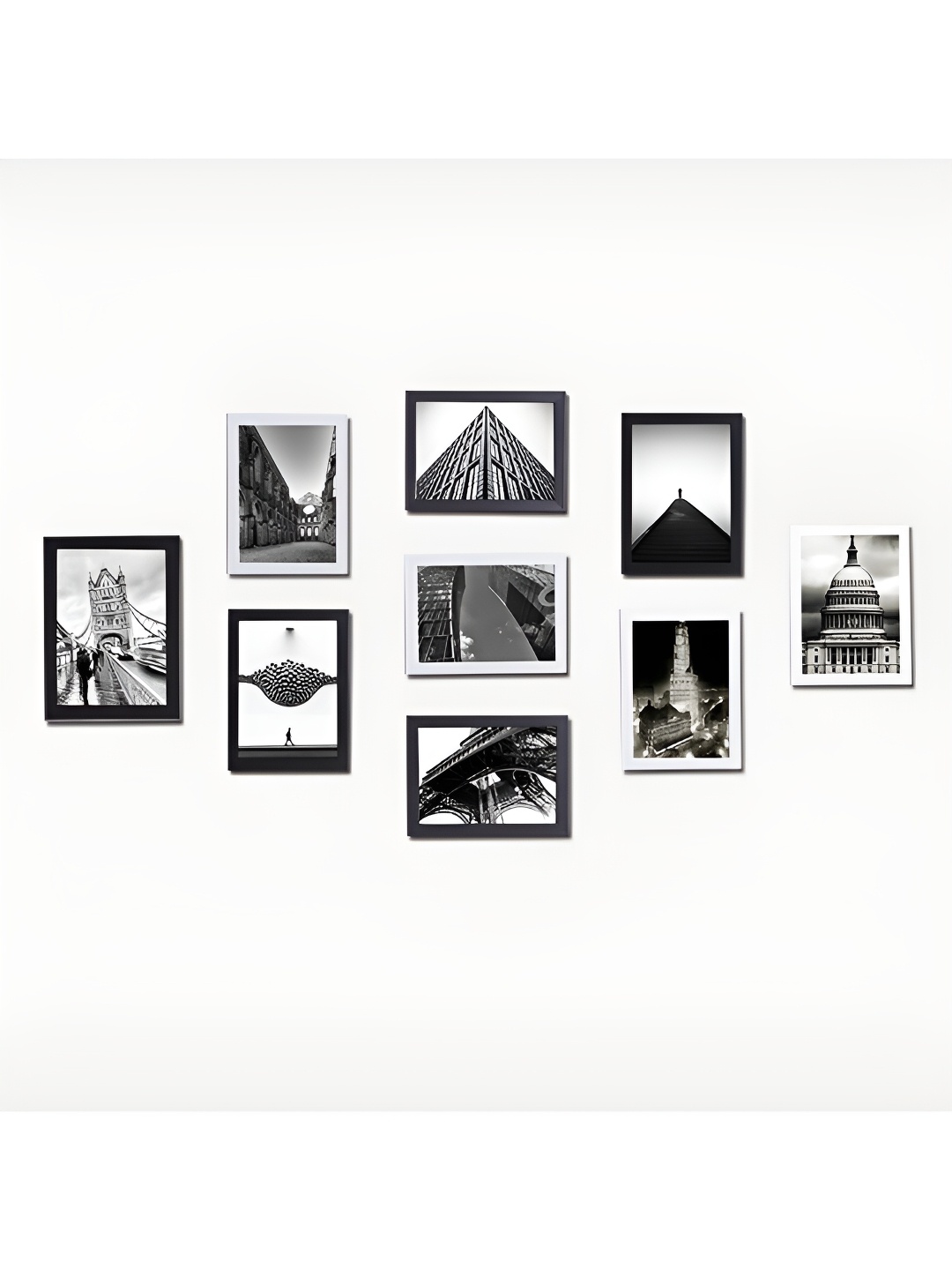 

ArtzFolio Black & White 9Pcs Wooden Wall Photo Frames