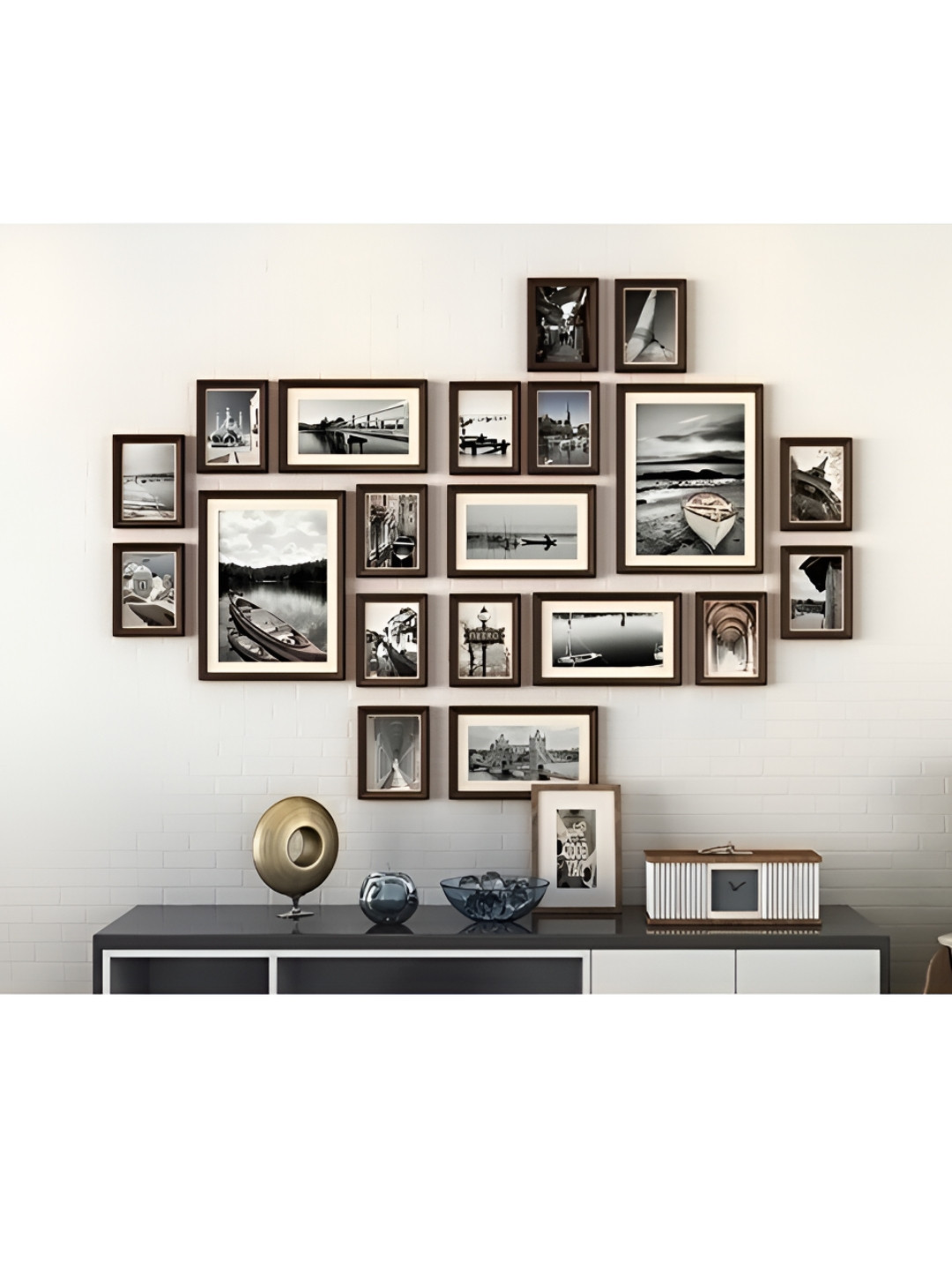 

ArtzFolio Brown 20 Pieces Wooden Wall Photo Frames