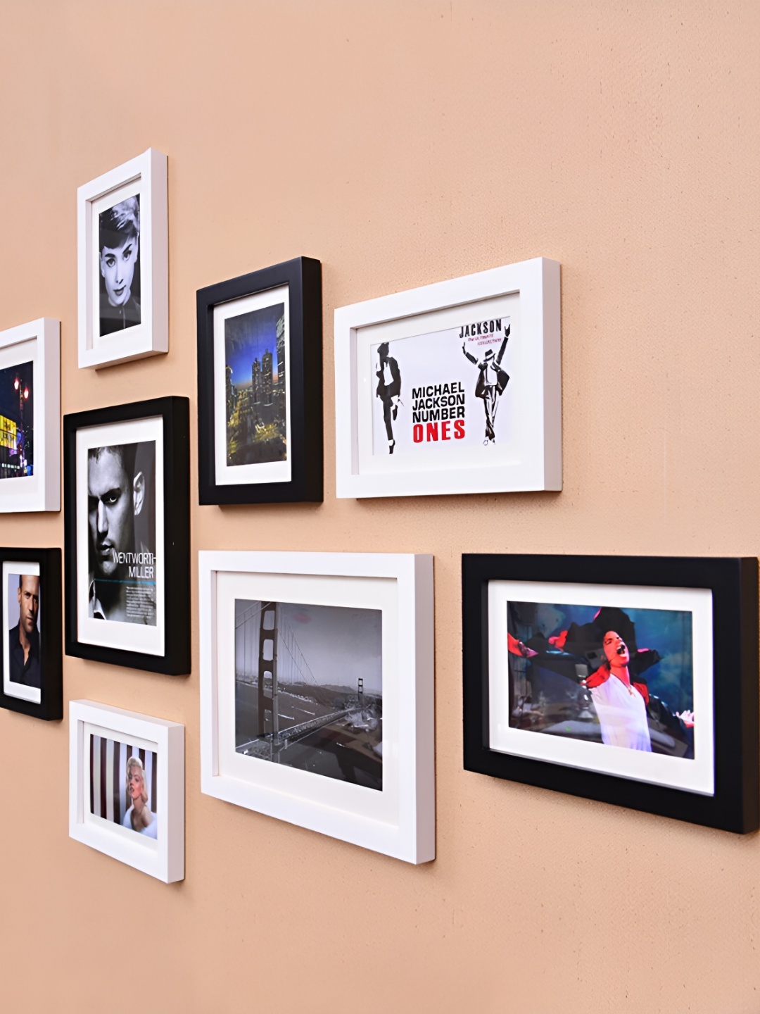 

ArtzFolio Black & White 11 Pieces Wooden Wall Photo Frames