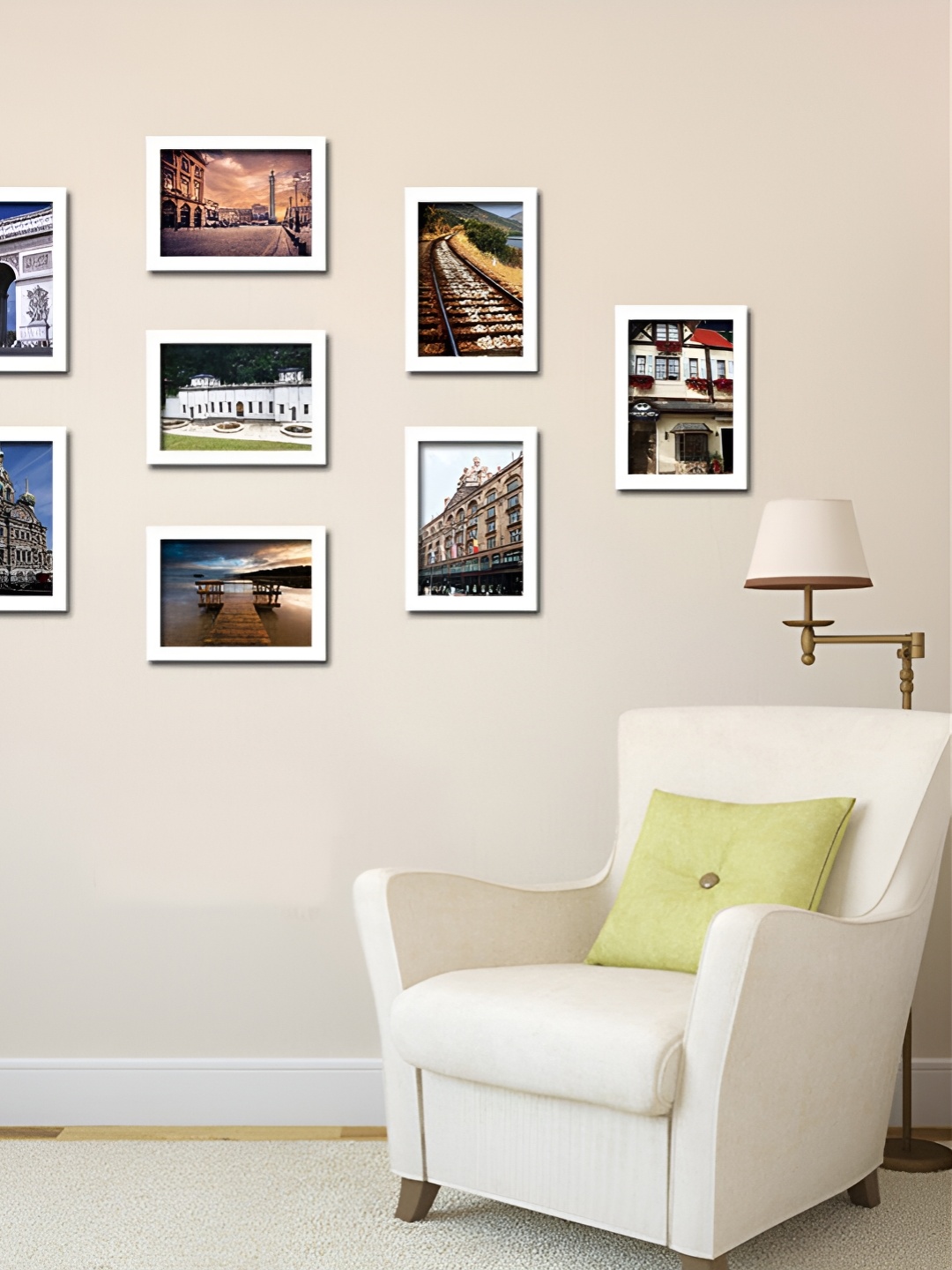 

ArtzFolio White 9 Pieces Wooden Wall Photo Frames