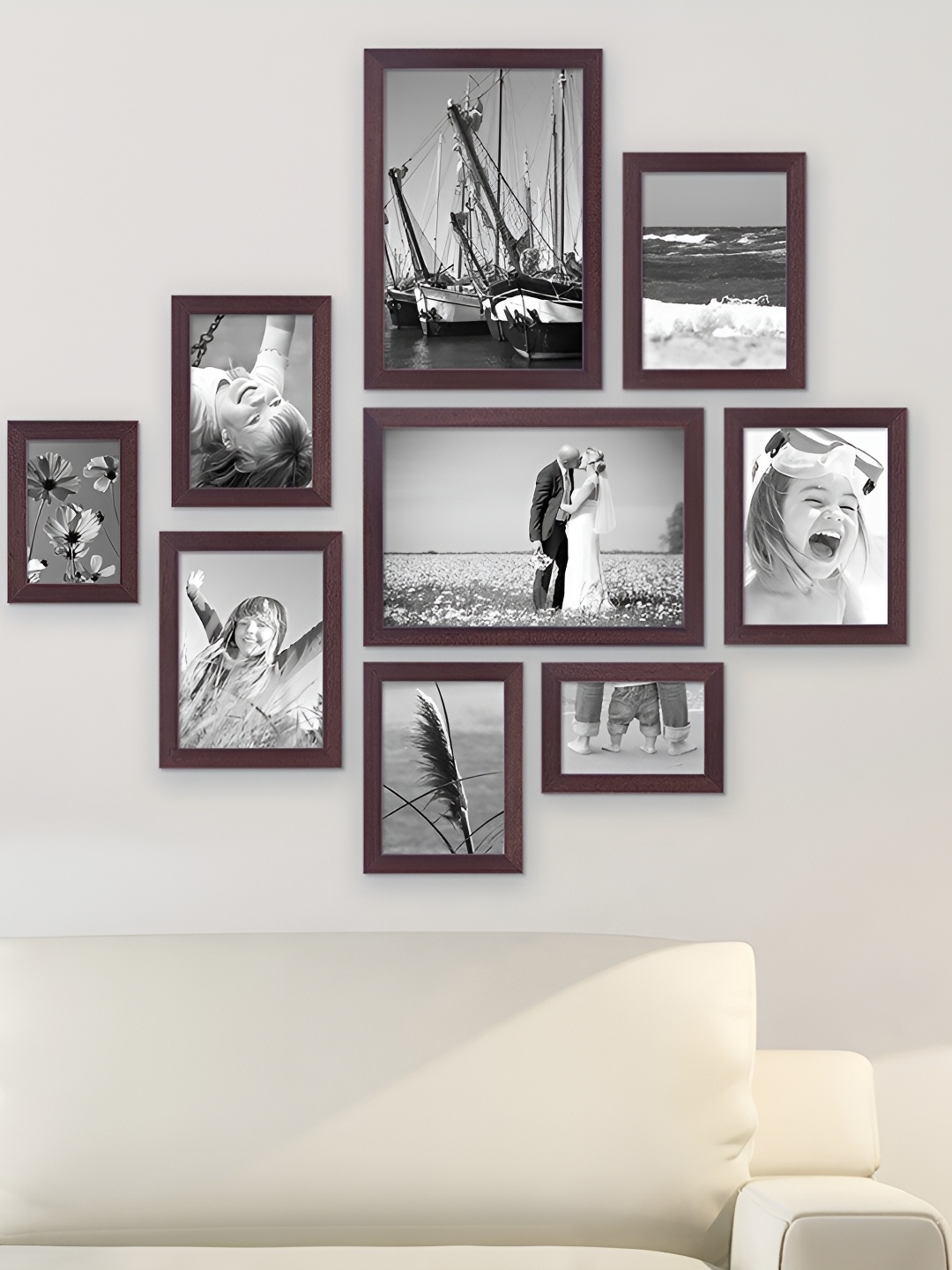 

ArtzFolio Brown 9 Pieces Wooden Wall Photo Frames