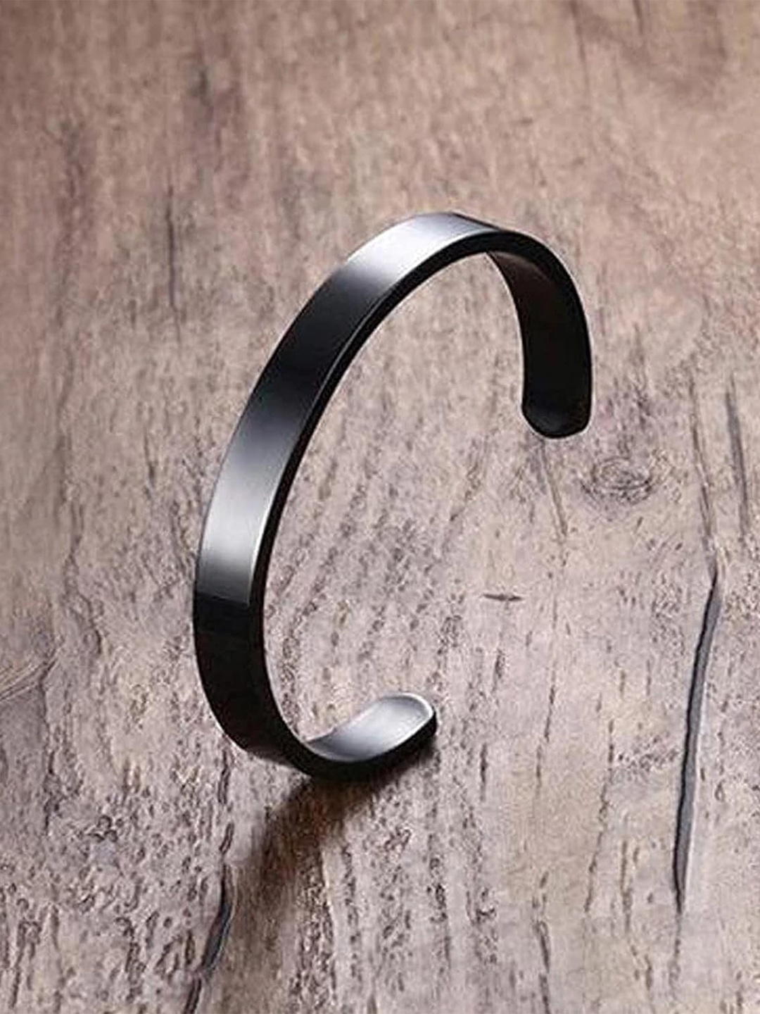 

The Pari Stainless Steel Adjustable Kada Bracelet, Black