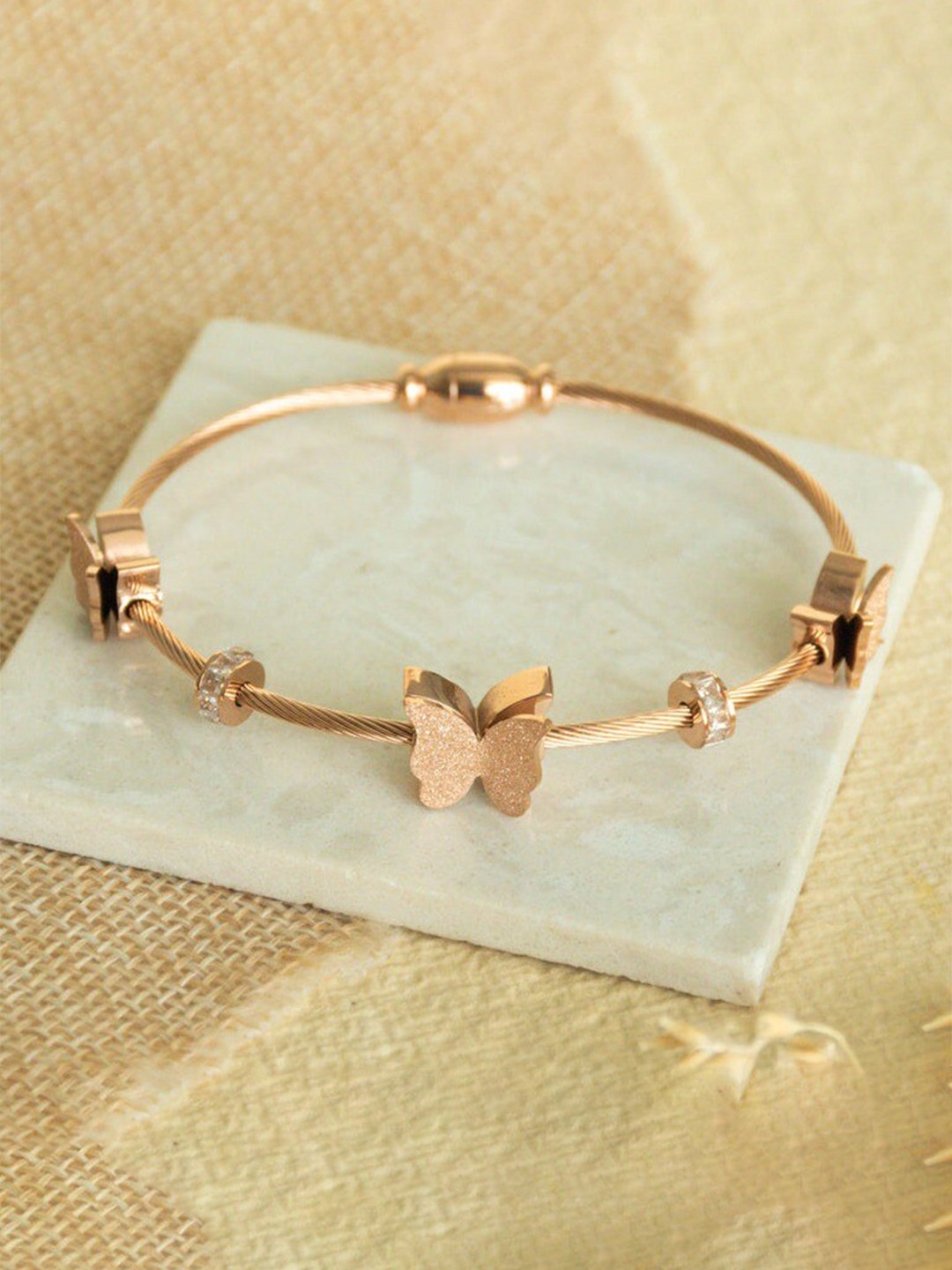 

The Pari Rose Gold-Plated Butterfly Charm Bracelet