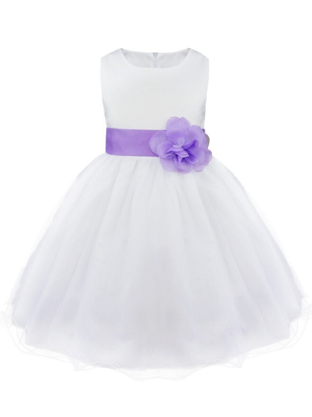

BAESD Satin Fit & Flare Dress, White
