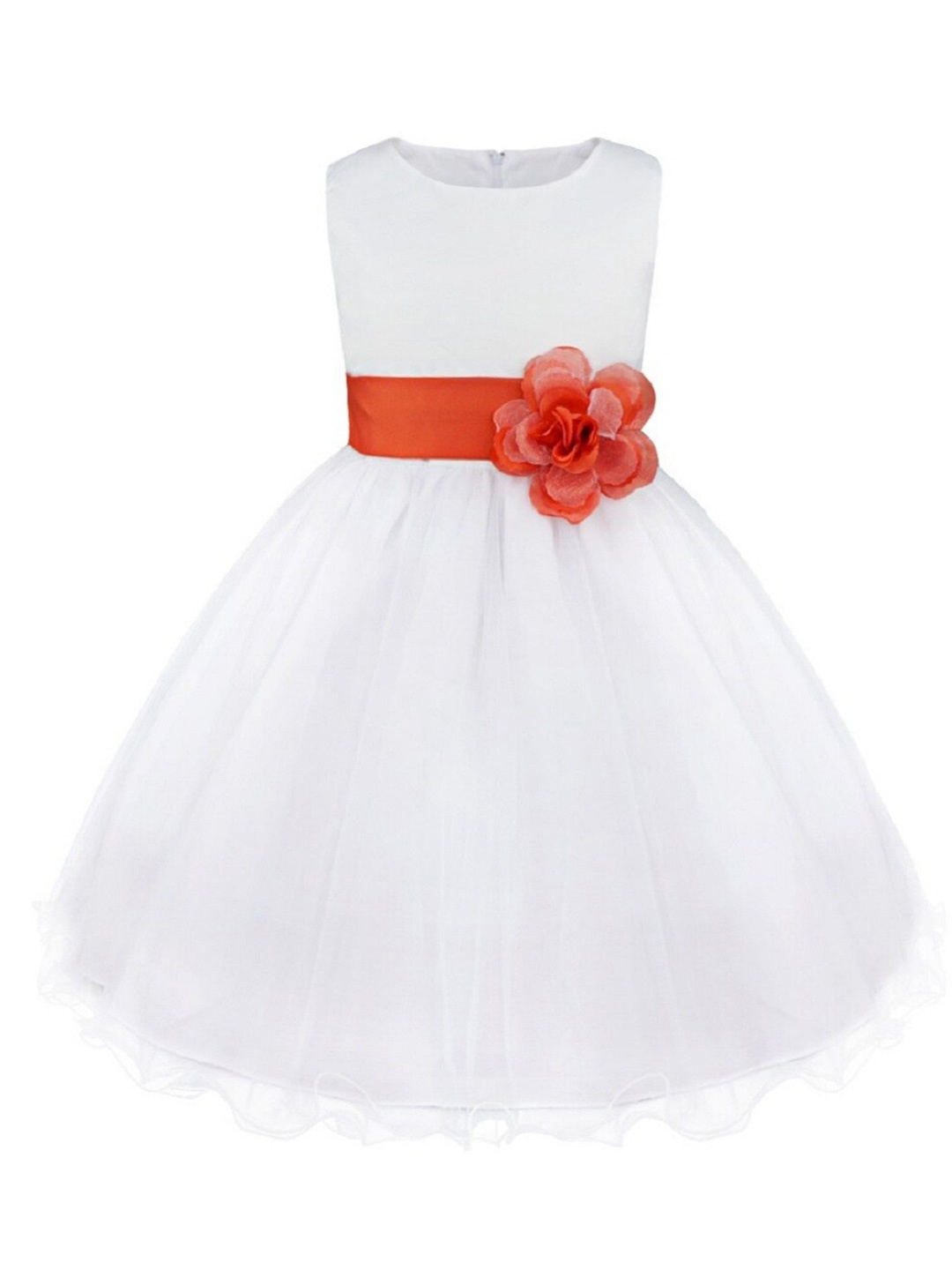 

BAESD Girls Satin Fit & Flare Maxi Dress, White