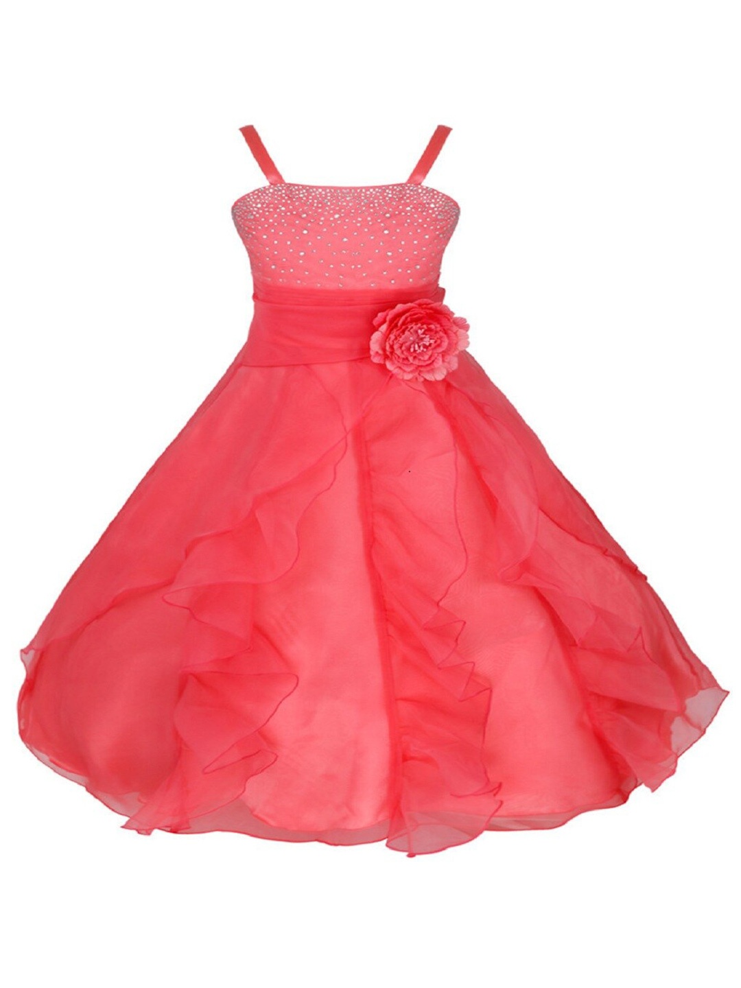 

BAESD Satin Fit & Flare Maxi Dress, Coral