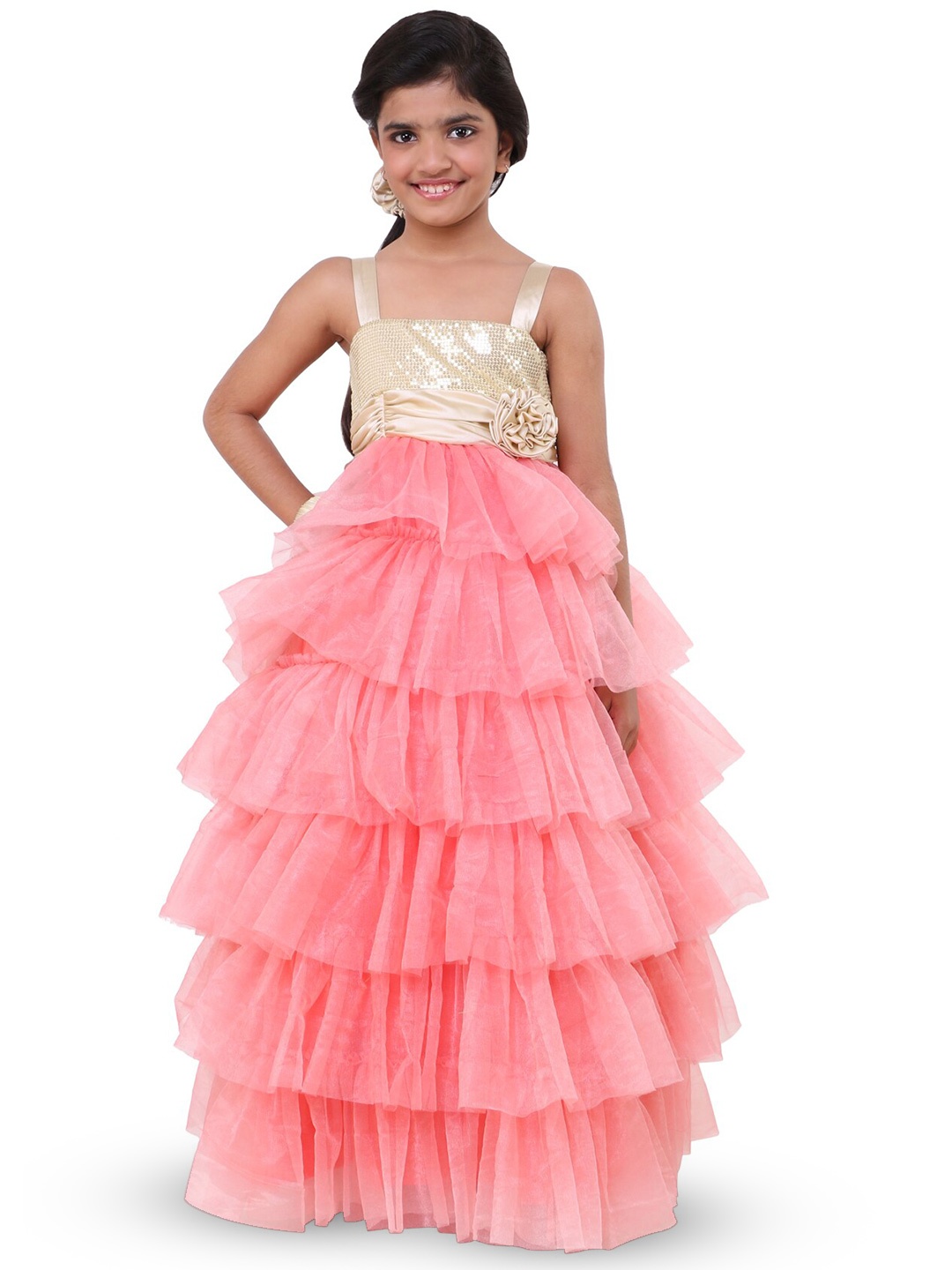 

BAESD Girls Satin Maxi Dress, Pink