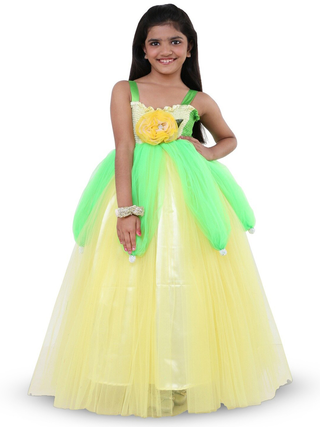 

BAESD Girls Shoulder Straps Sleeveless Maxi Dress, Yellow