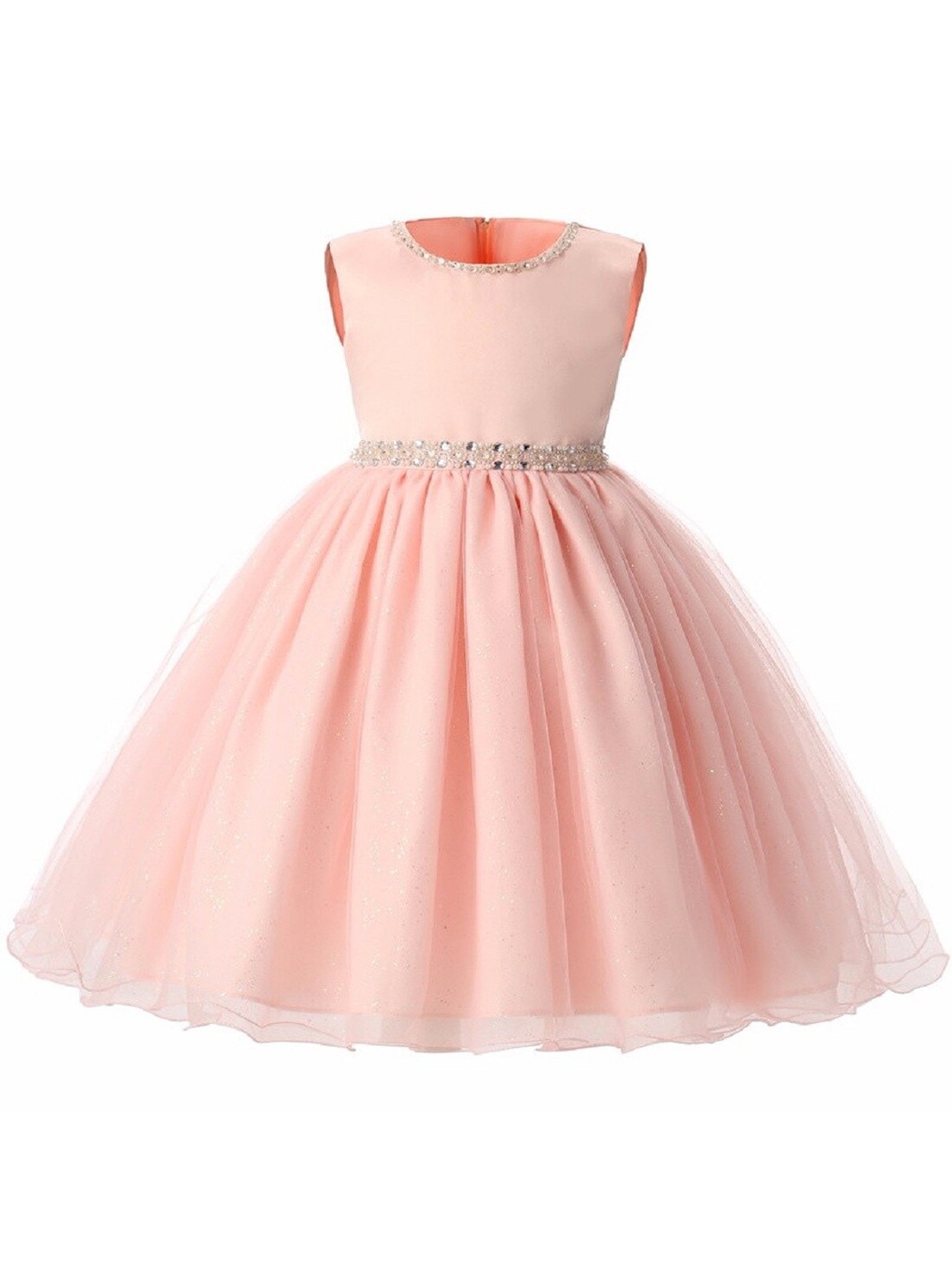 

BAESD Girls Satin Fit & Flare Maxi Dress, Peach