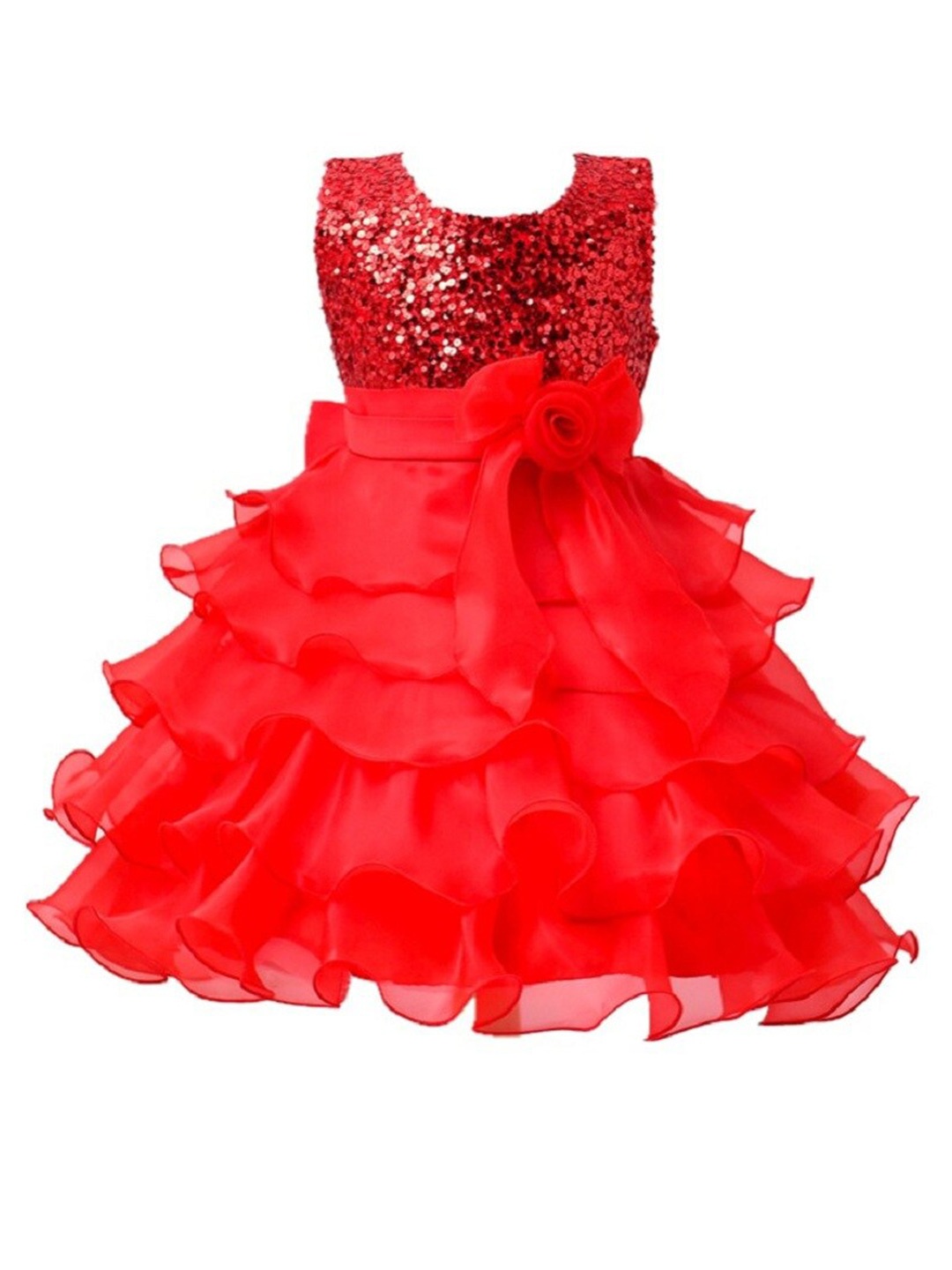 

BAESD Girls Embellished Satin Maxi Dress, Red