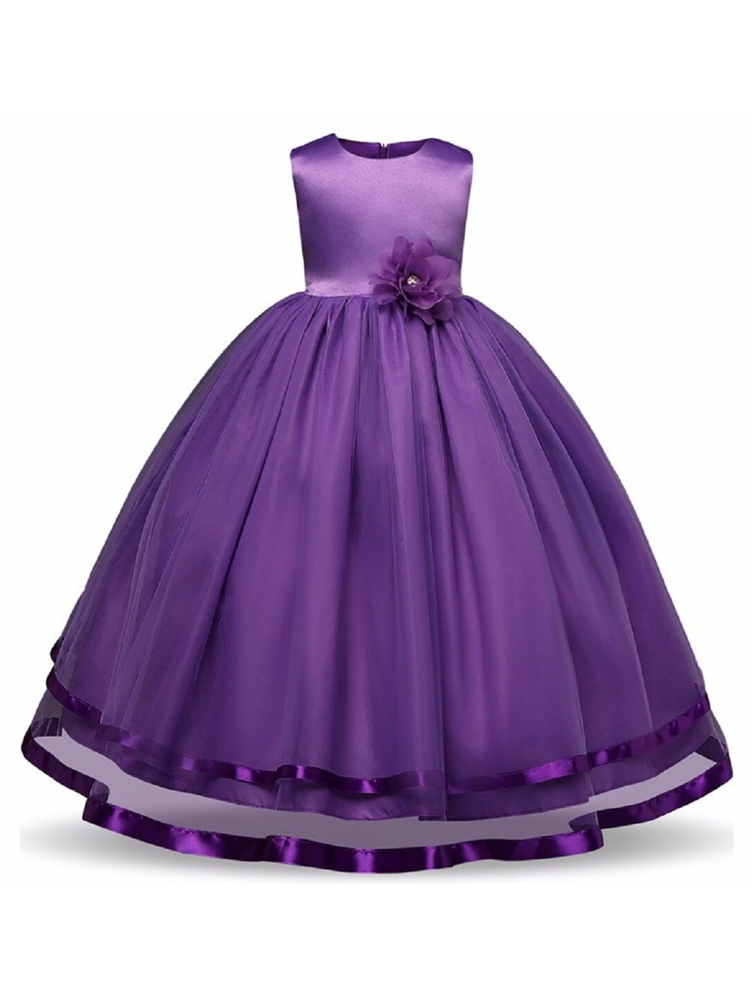 

BAESD Girls Satin Fit & Flare Maxi Dress, Purple