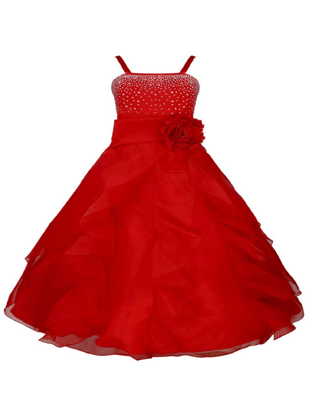 BAESD Embellished Satin Maxi Dress, Red