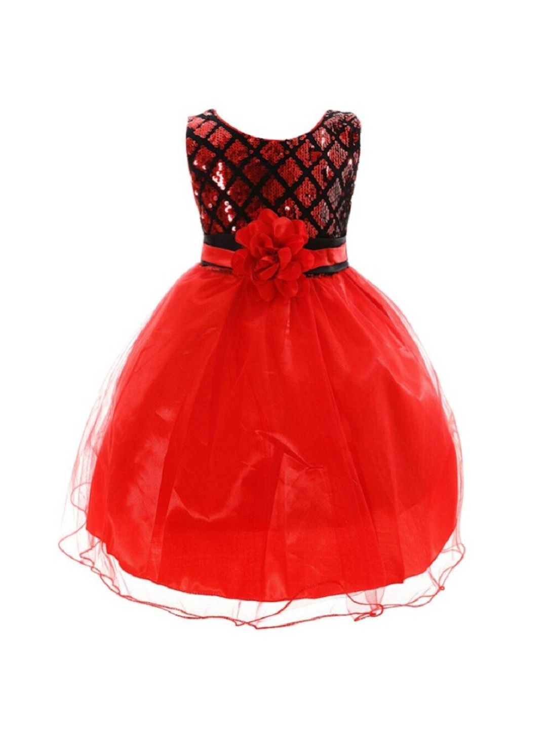 BAESD Round Neck Sleeveless Satin Maxi Dress, Red