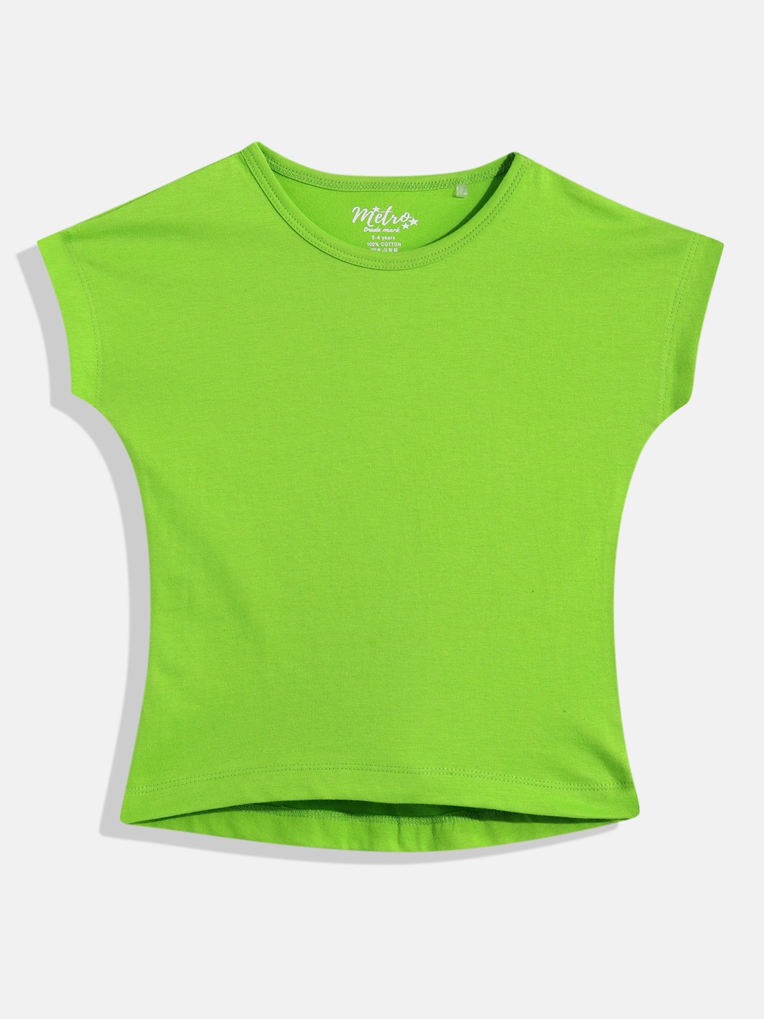 

METRO KIDS COMPANY Extended Sleeves Cotton Crop Top, Green
