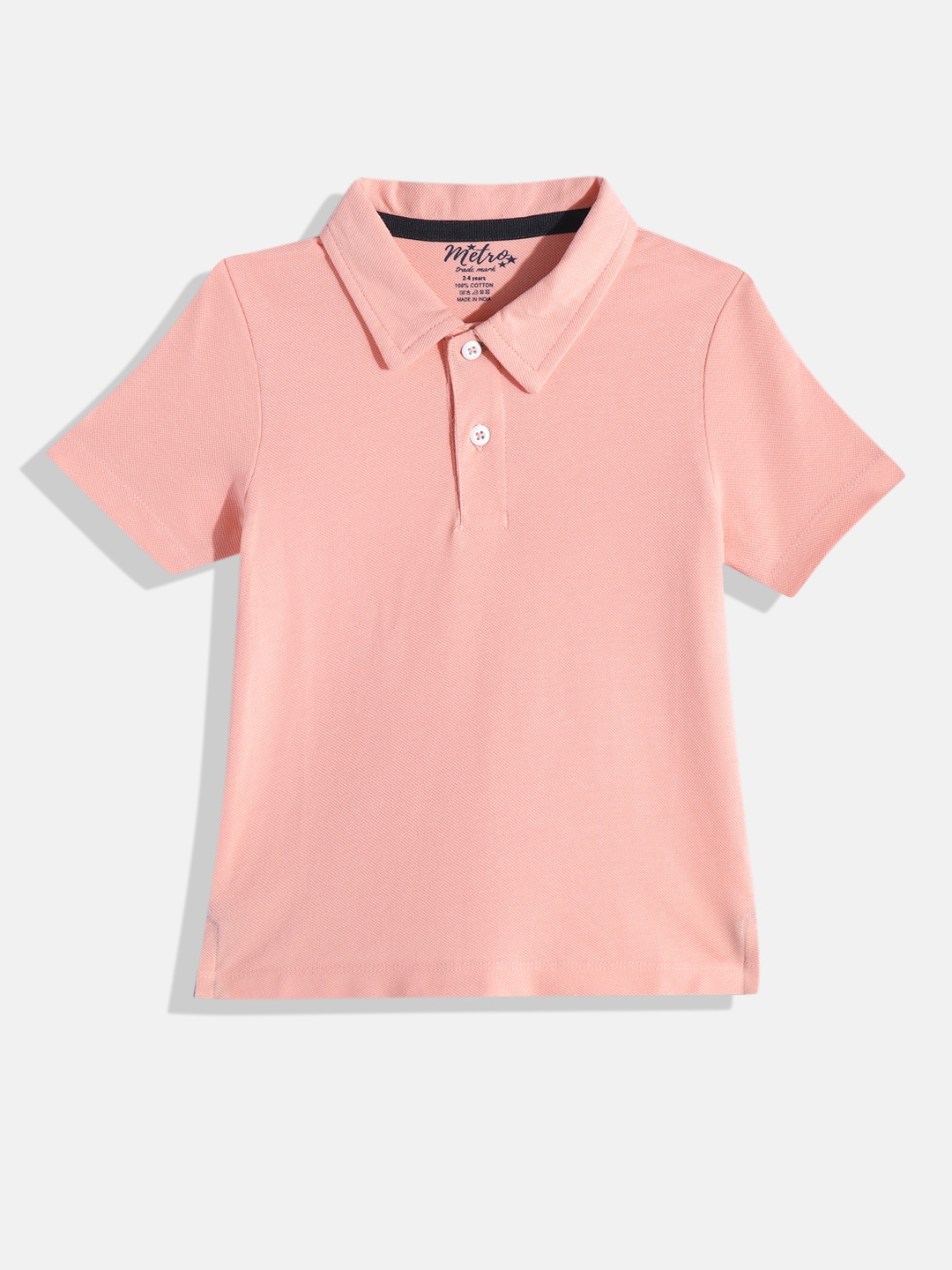 

METRO KIDS COMPANY Boys Polo Collar T-shirt, Pink