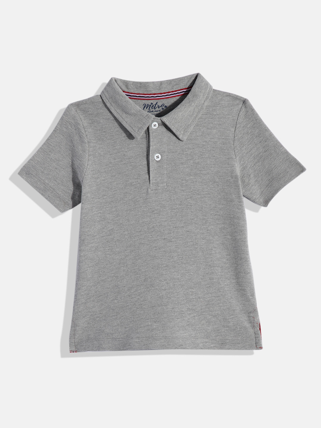 

METRO KIDS COMPANY Boys Polo Collar T-shirt, Grey melange