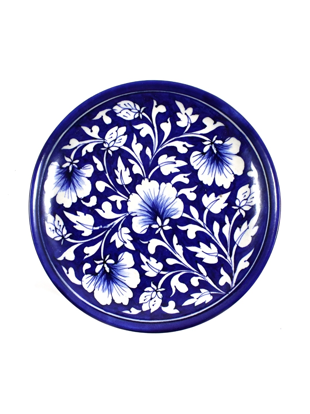 

INDIA MEETS INDIA Blue & White Floral Printed Plate Wall Art