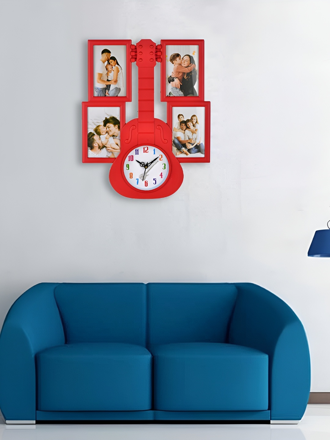 Attractionz Red Textured Round Analog Contemporary Wall Clock