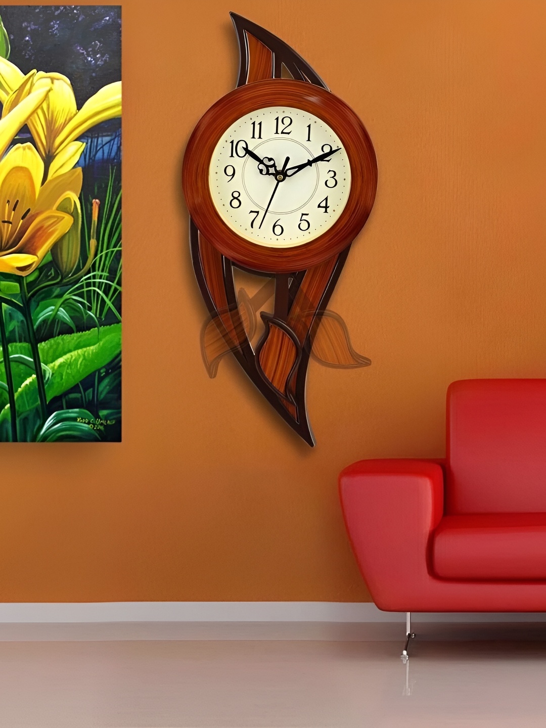 

Attractionz Brown and Black Analogue Contemporary Wall Clock Core