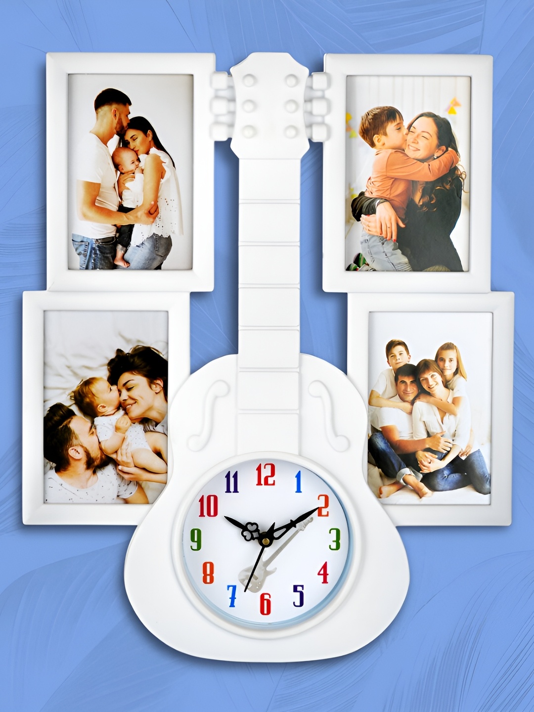 

Attractionz White & Blue Analogue Round Wall Clock