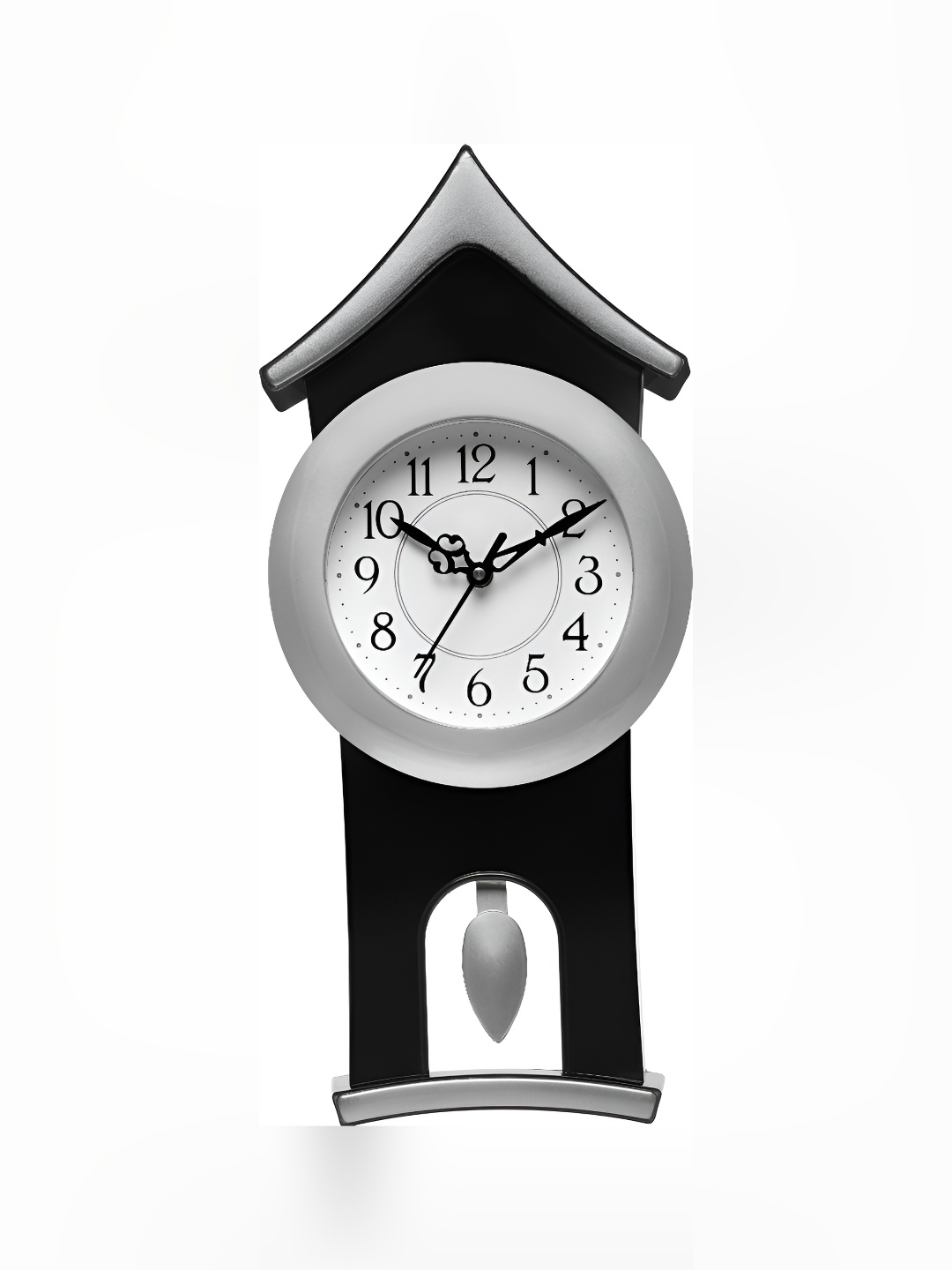 

Attractionz Silver-Toned & White Analogue Contemporary Wall Clock