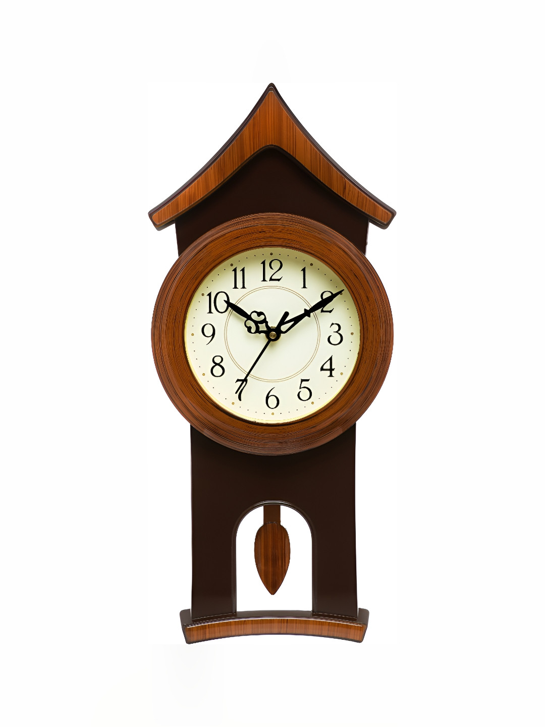 

Attractionz Brown & White Round Pendulum Analogue Contemporary Wall Clock