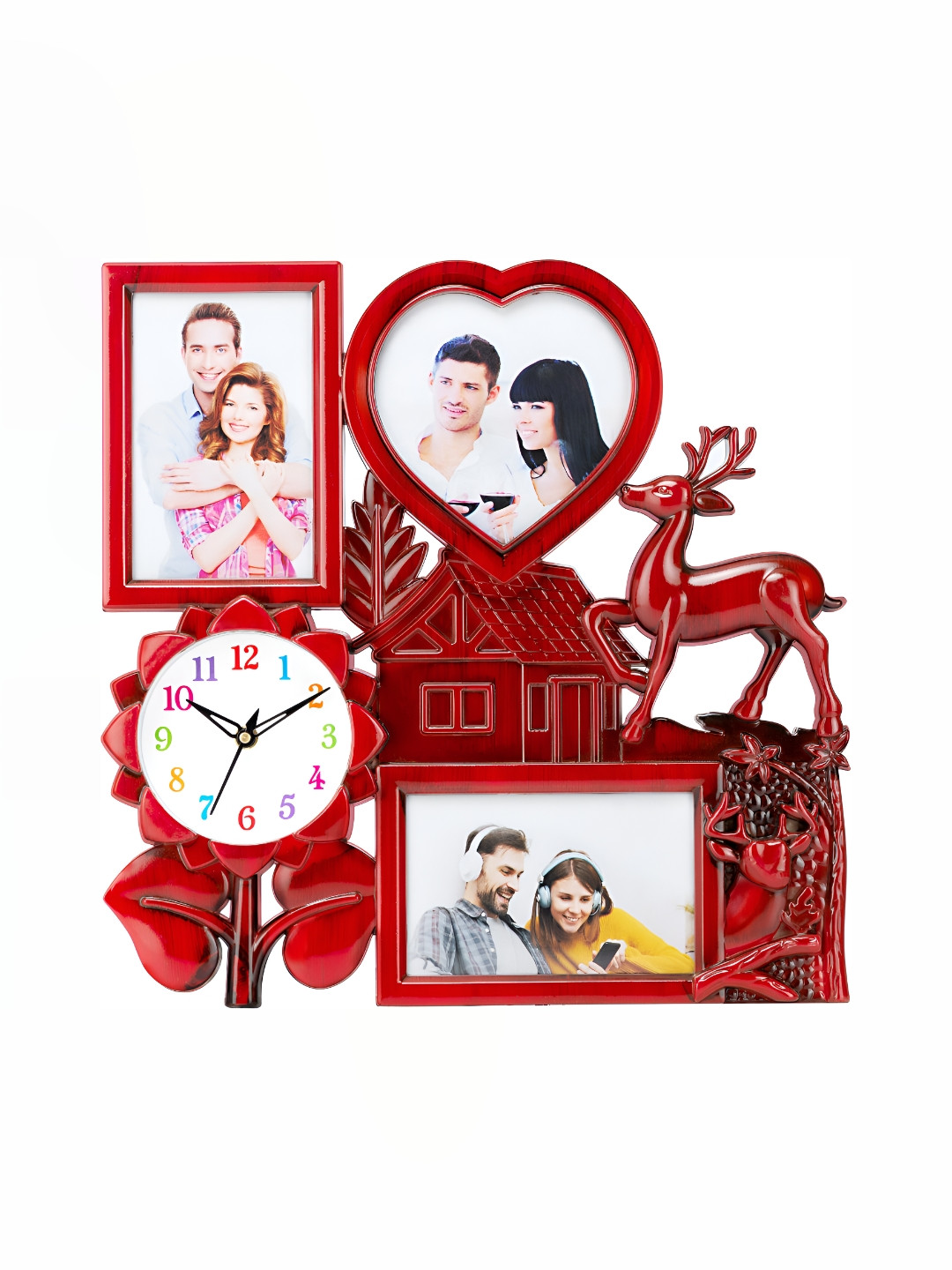 

Attractionz Red & White Printed Round Acrylic Contemporary Wall Clock