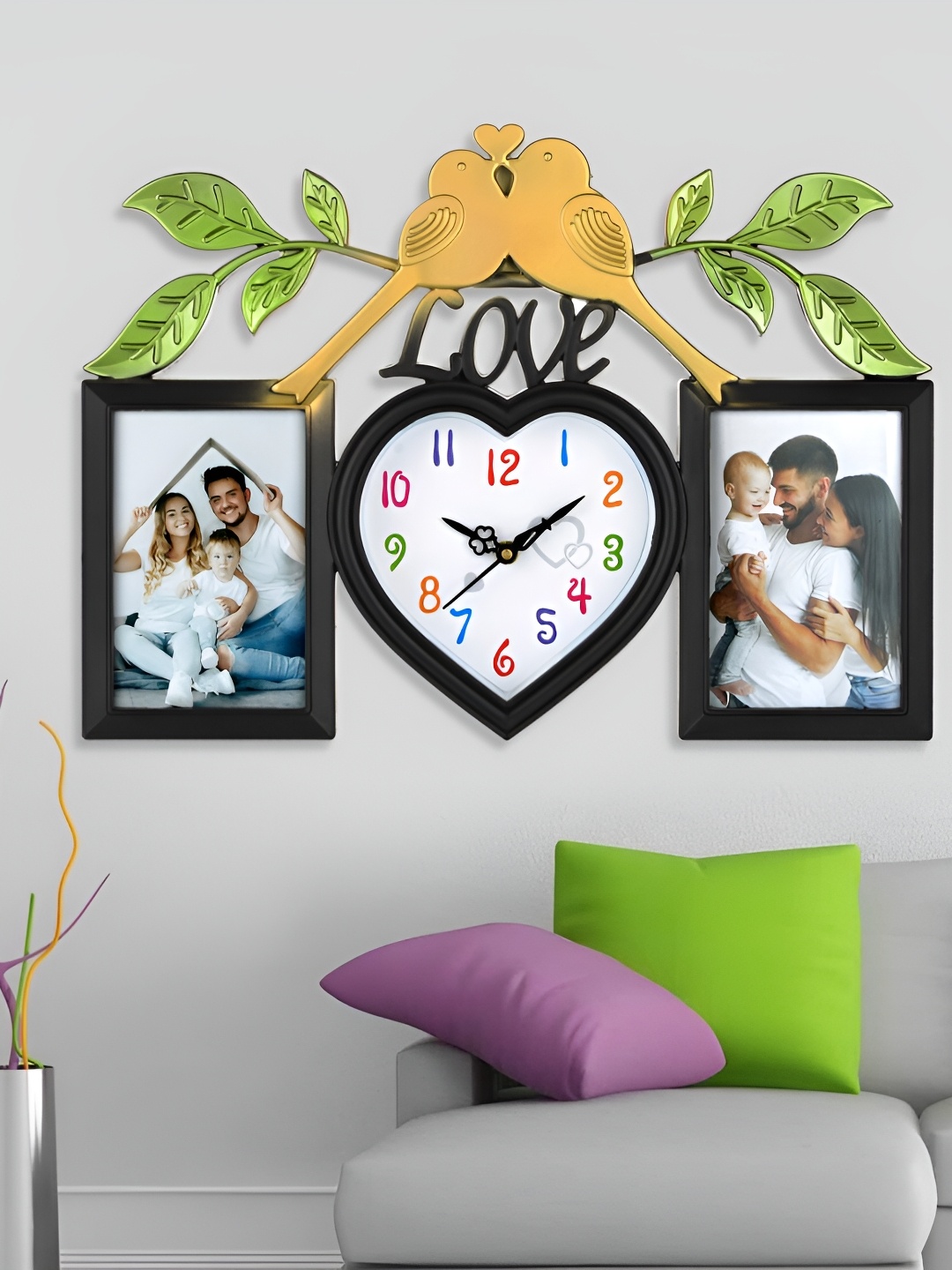 Attractionz Black & White Textured Contemporary Wall Clock