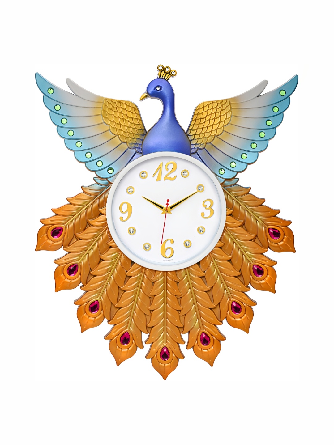 

Attractionz Blue & Gold-Toned Textured Contemporary Wall Clock