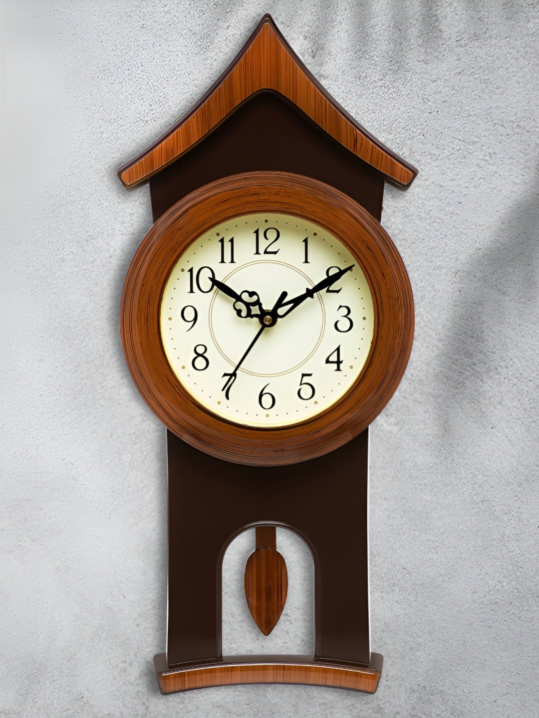 

Attractionz Brown & White Round Pendulum Analogue Contemporary Wall Clock