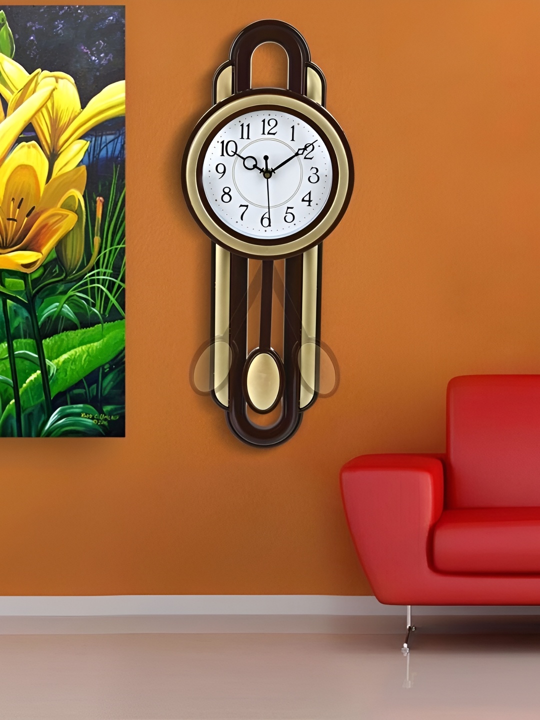 

Attractionz Brown & White Analogue Contemporary Wall Clock
