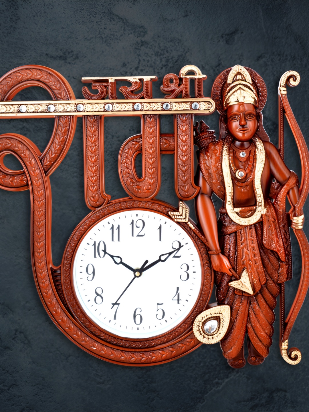 

Attractionz Red & White Textured Analogue Traditional Wall Clock