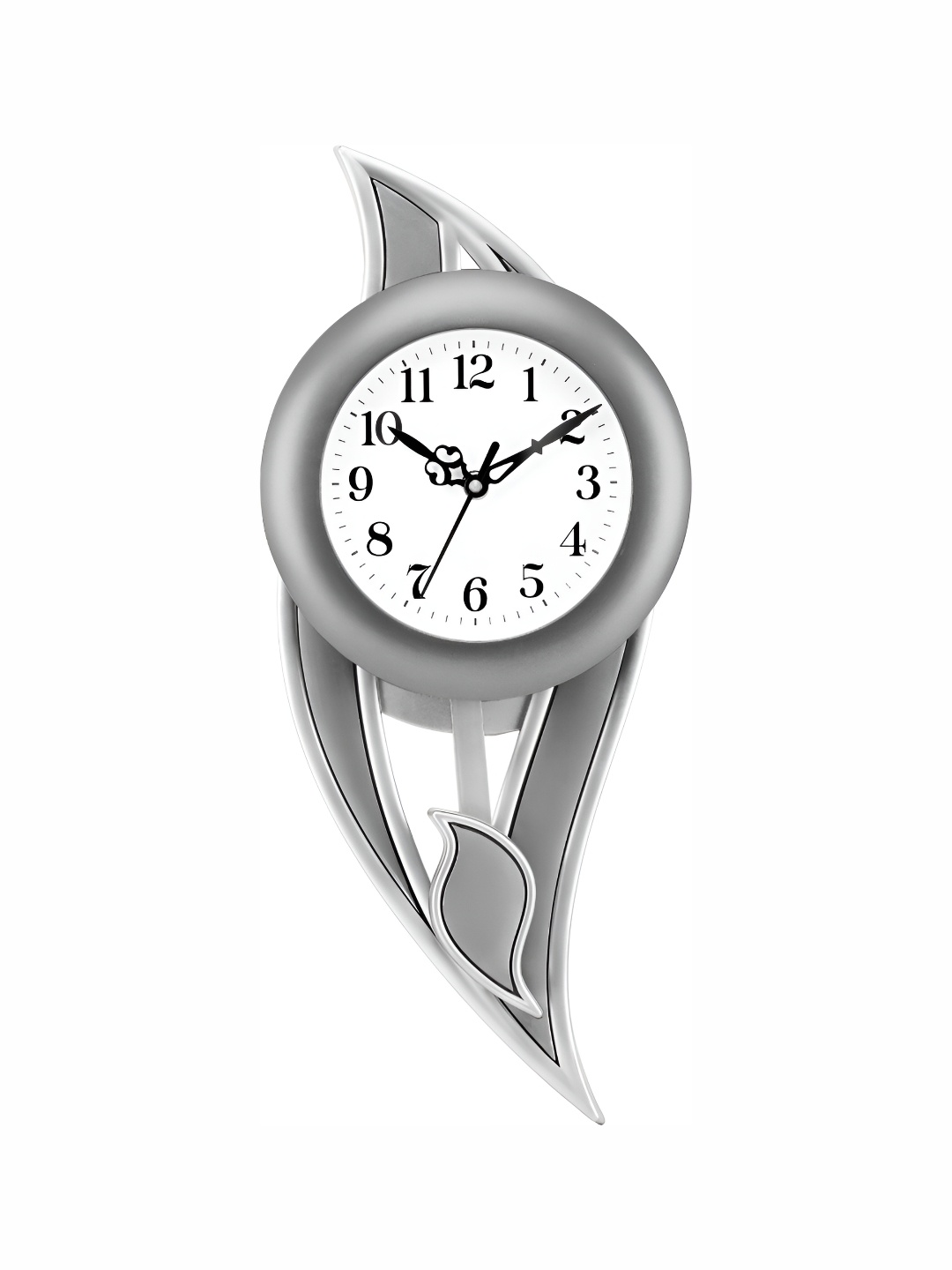 

Attractionz Grey Round Shaped Pendulum Contemporary Analogue Wall Clock