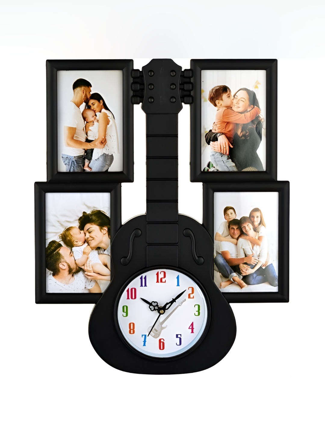 

Attractionz Black & White Round Textured Contemporary Wall Clock