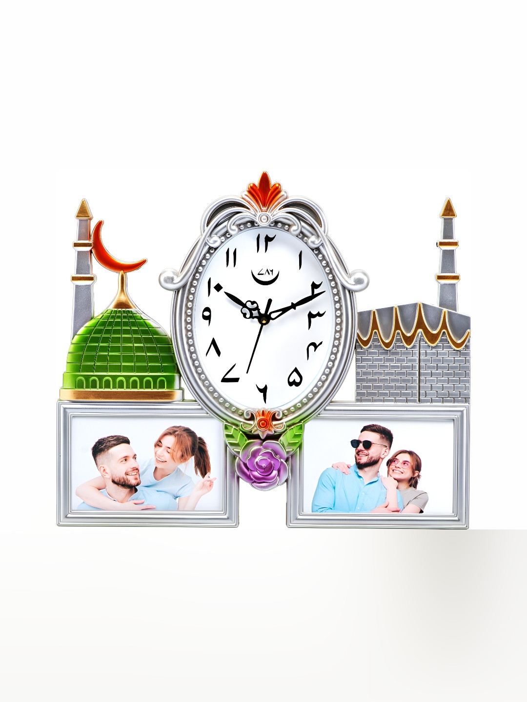 

Attractionz Silver-Toned Oval Contemporary Wall Clock