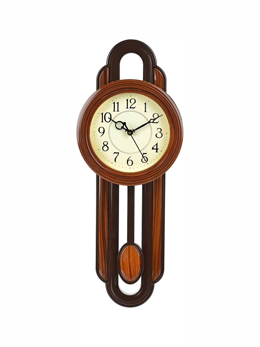

Attractionz Brown & White Round Contemporary Wall Clock