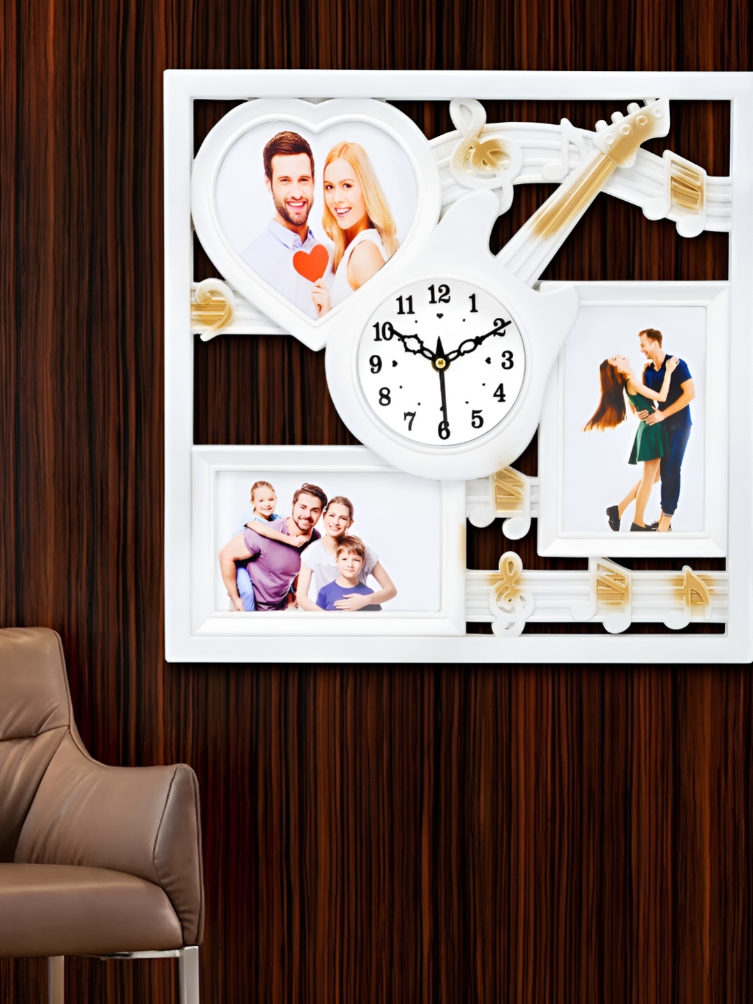 

Attractionz White and Black Round Textured Analogue Contemporary Wall Clock