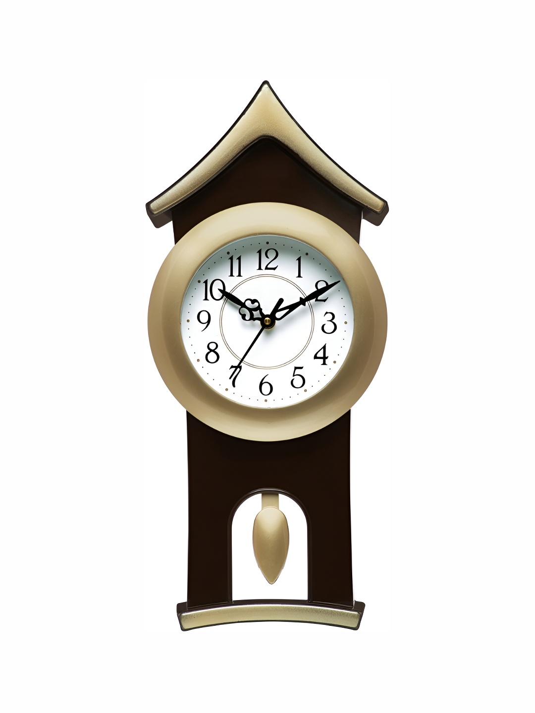 

Attractionz Gold-Toned Round Traditional Wall Clock