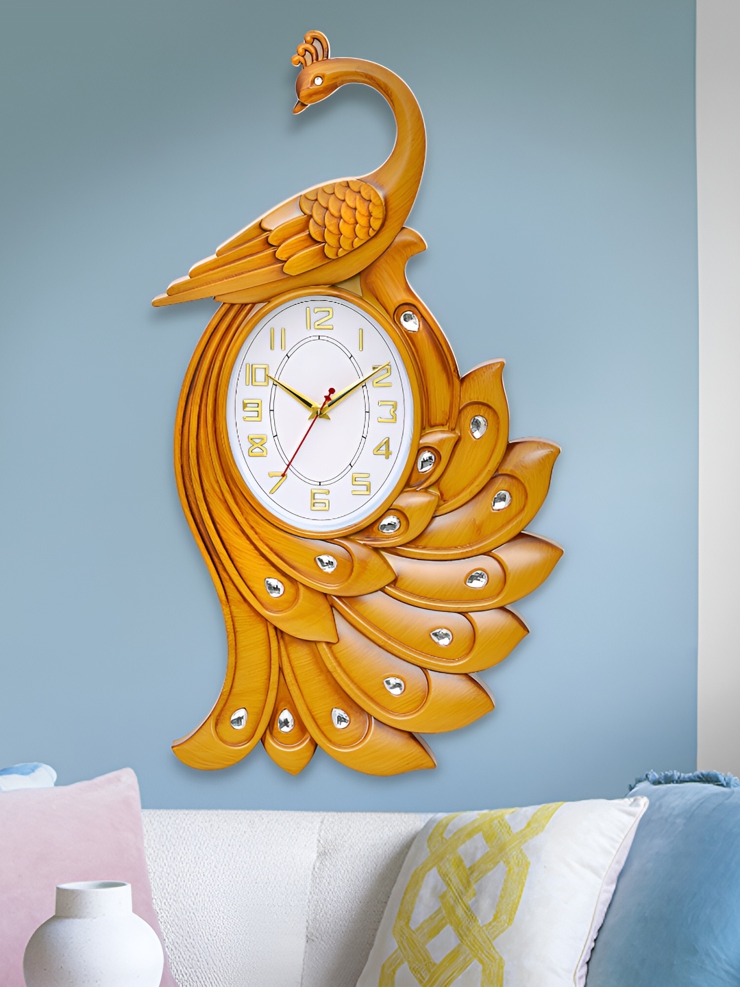 

Attractionz Beige and White Analogue Bird Wall Clock Core