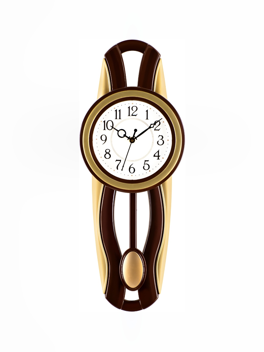 

Attractionz Gold-Toned Contemporary Round Shaped Analogue Wall Clock