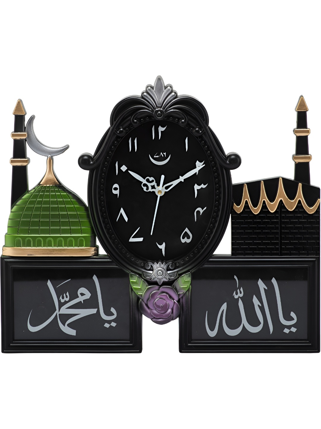 

Attractionz Black Contemporary Oval Shaped Wall Clock