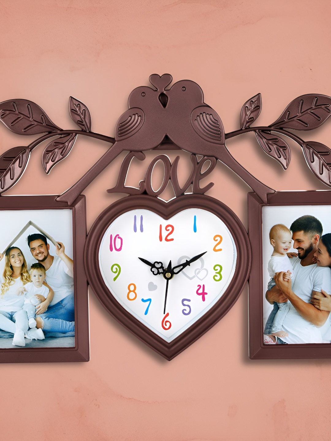 Attractionz Brown Abstract Textured Contemporary Analogue Wall Clock