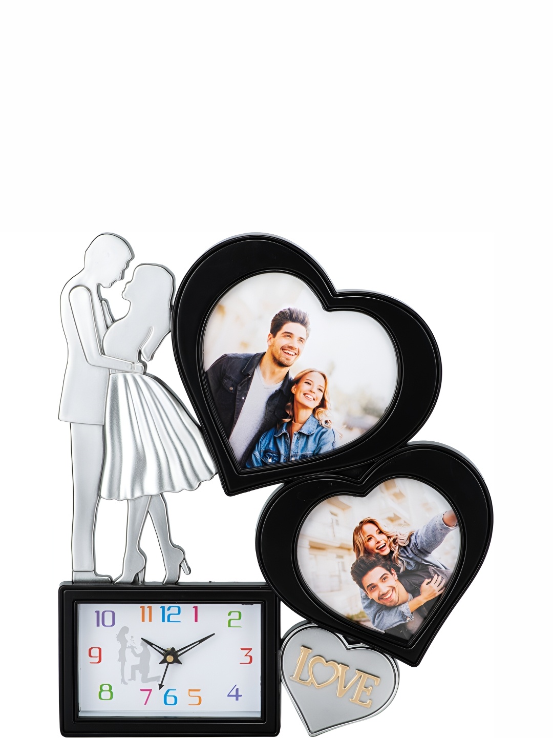 

Attractionz Black & Silver Toned Analogue Wall Clock