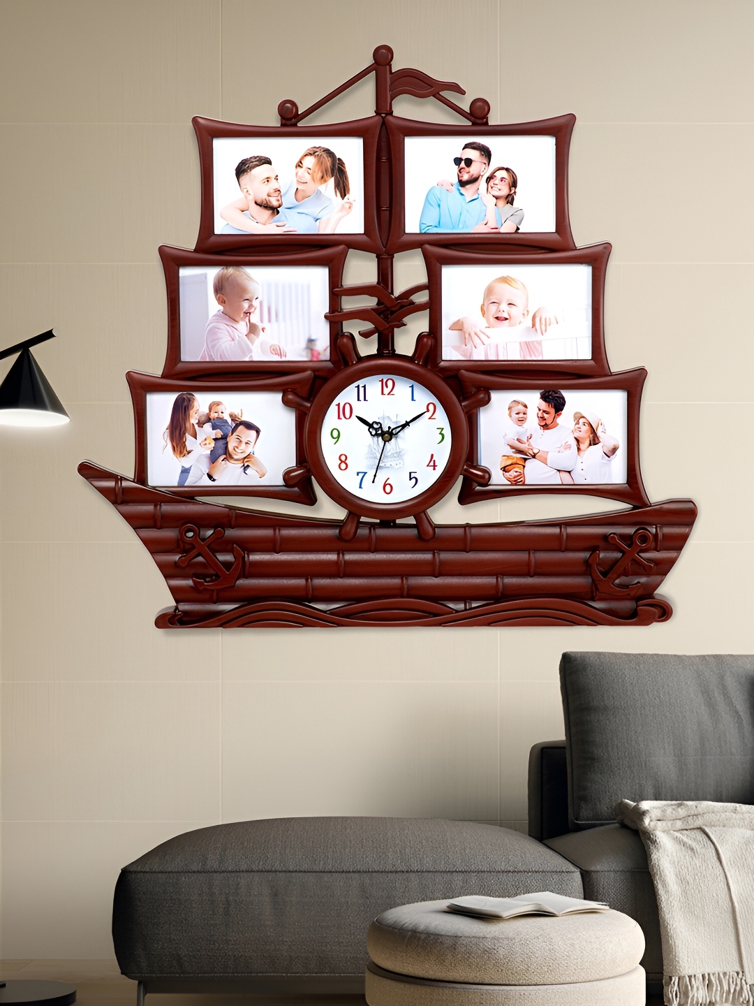 

Attractionz Brown Round Contemporary Wall Clock